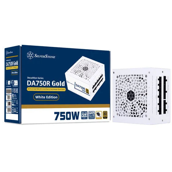 SilverStone DA750R 80 Plus Gold ATX Power Supply White Edition